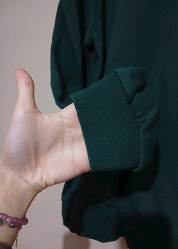 Yarım Fermuarlı Yeşil Erkek Sweatshirt - Görsel 3