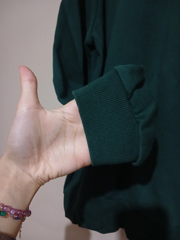 Yarım Fermuarlı Yeşil Erkek Sweatshirt - Görsel 3