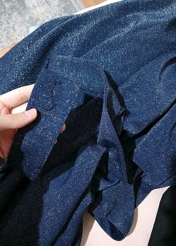 Parlak Lacivert Uzun Kollu Piliseli Abiye Elbise - Görsel 4