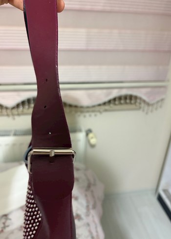 Bordo Deri Kadın Omuz Çantası - Görsel 2