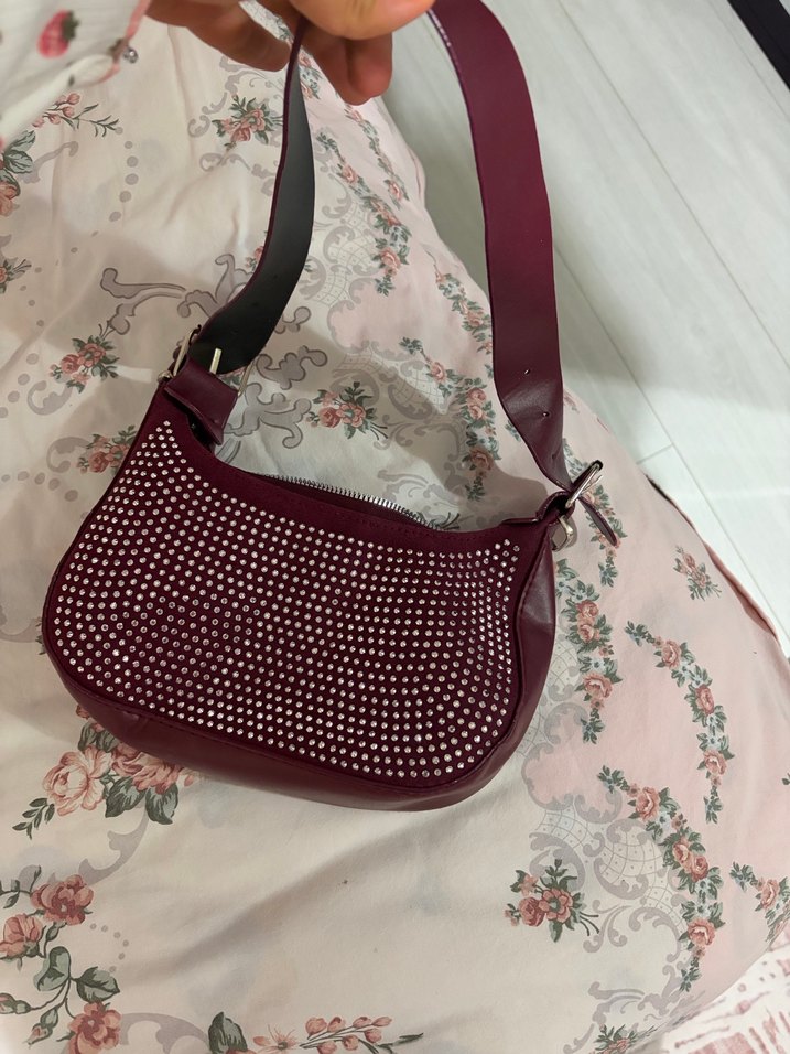 Bordo Deri Kadın Omuz Çantası - Görsel 3