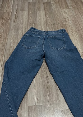 Kadın Mavi Bol Kesim Kot Pantolon - Görsel 4