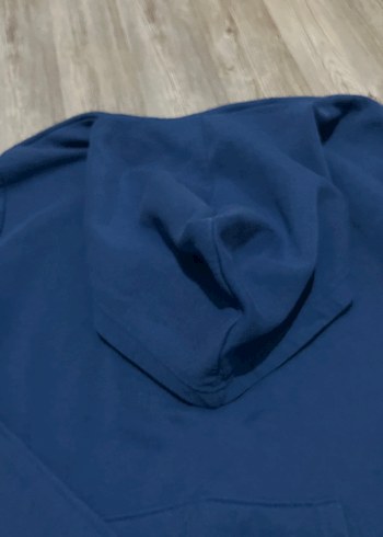 Mavi Kapüşonlu Kadın Sweatshirt - Görsel 2