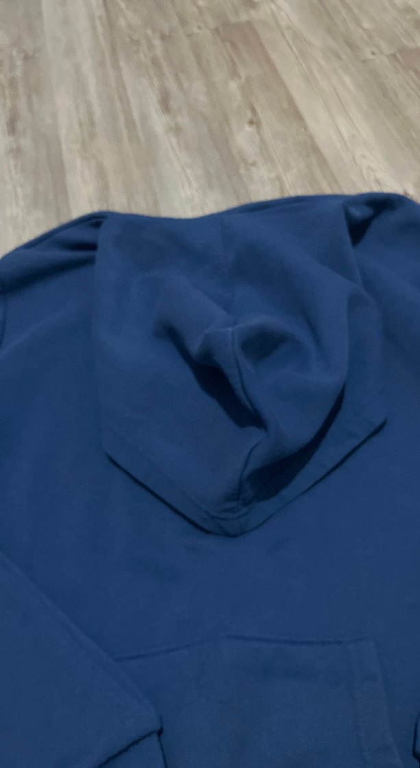 Mavi Kapüşonlu Kadın Sweatshirt - Görsel 2