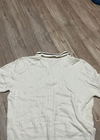 Erkek Beyaz Düğmeli Polo Triko - Görsel 2