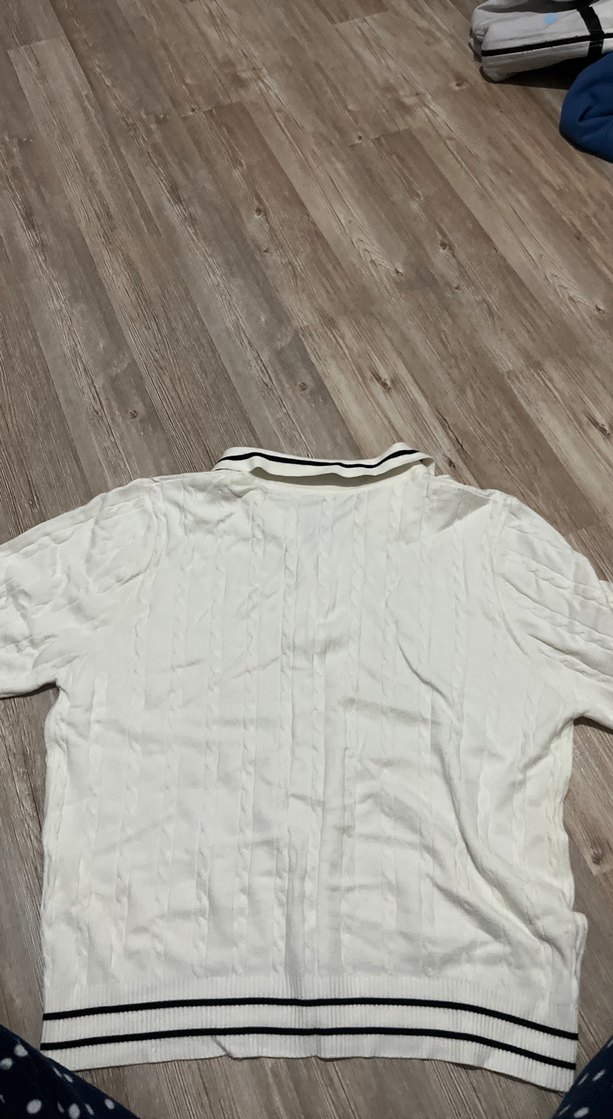 Erkek Beyaz Düğmeli Polo Triko - Görsel 2