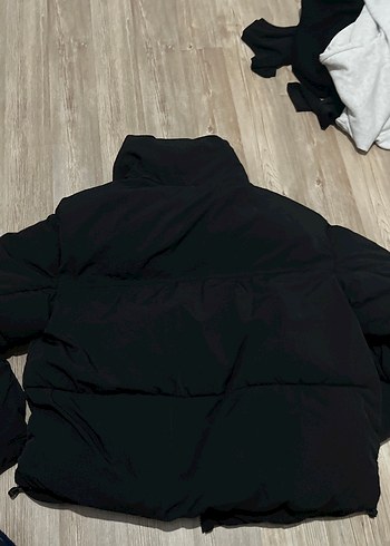 Siyah Kadın Kışlık Fermuarlı Mont - Görsel 3