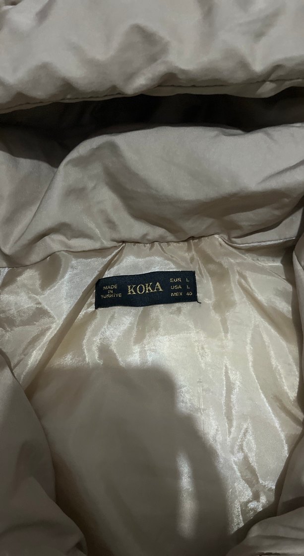 Gri Şişme Mont, Yüksek Yakalı, Kısa Boy - Görsel 2