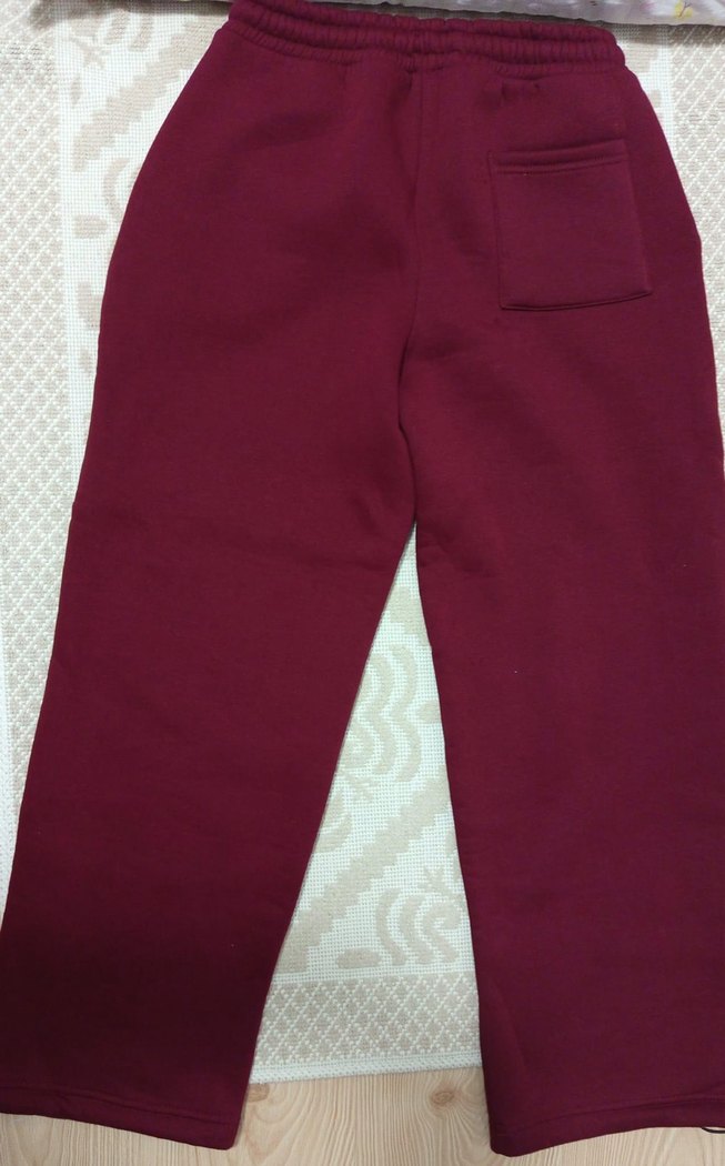 Bordo Kadın Rahat Kesim Sweatpant - Görsel 4