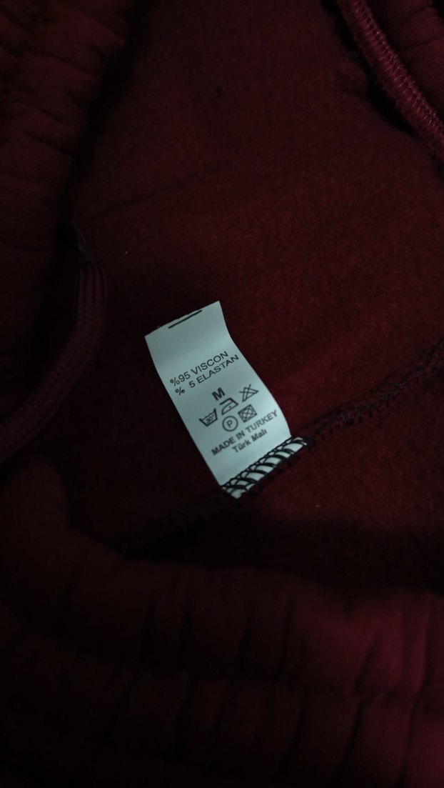 Bordo Kadın Rahat Kesim Sweatpant - Görsel 5