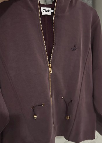 Kadın Kahverengi Fermuarlı Sweatshirt - Görsel 3