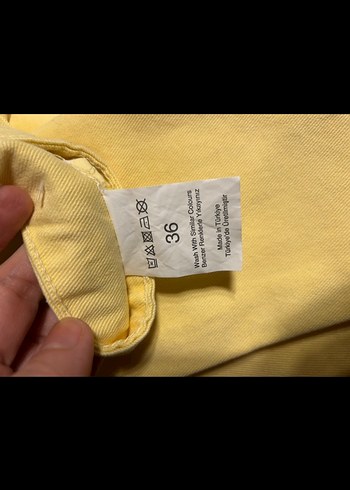Sarı Midi Kadın Jean Pantolon - Görsel 4
