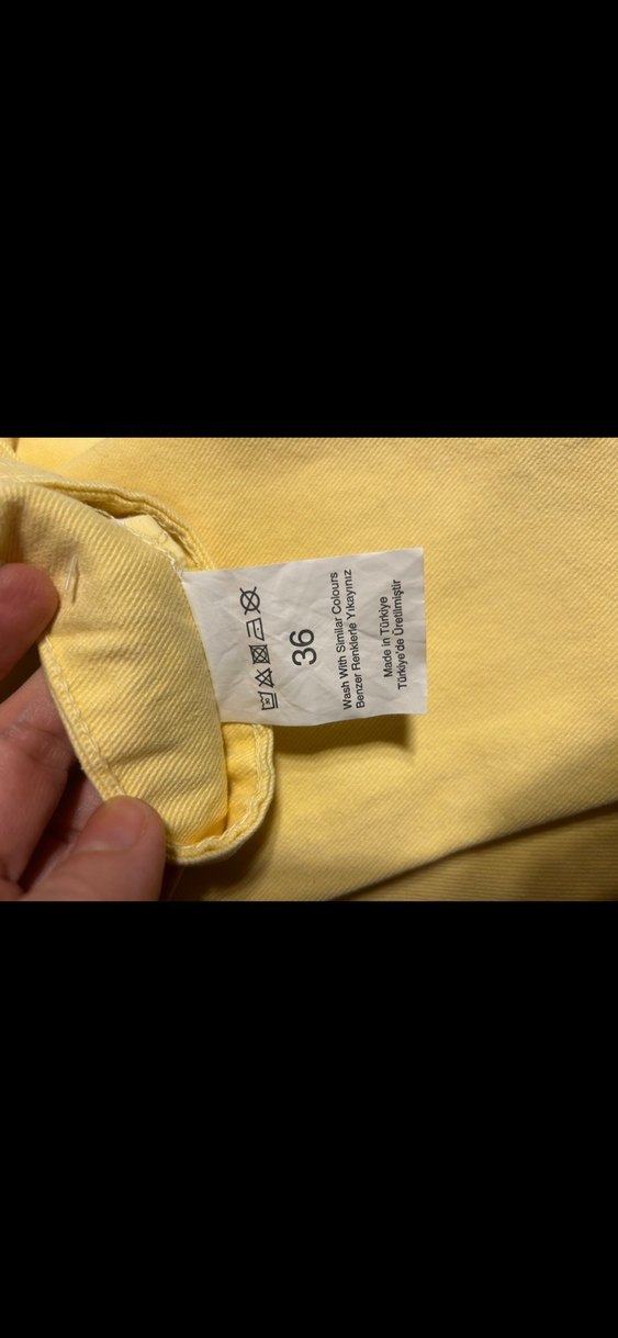 Sarı Midi Kadın Jean Pantolon - Görsel 4
