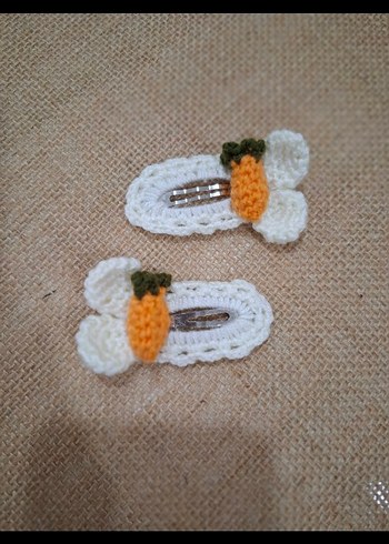 Nakışlı Örgü Turuncu Çocuk Toka - Görsel 5