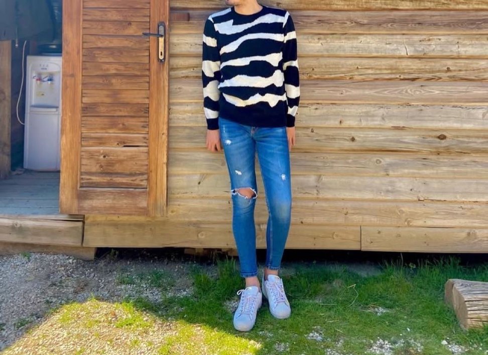 Kadın Mavi Yırtık Detaylı Midi Boy Kot Pantolon - Görsel 3