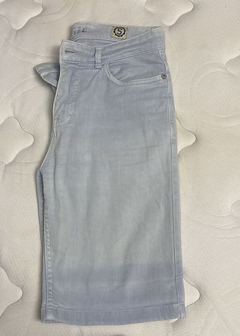 Gri Kadın Kot Pantolon Midi Boy - Görsel 2