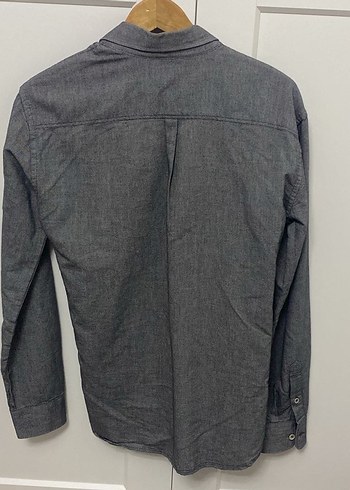 Gri Denim Erkek Gömlek, Regular Fit, Düğmeli - Görsel 5