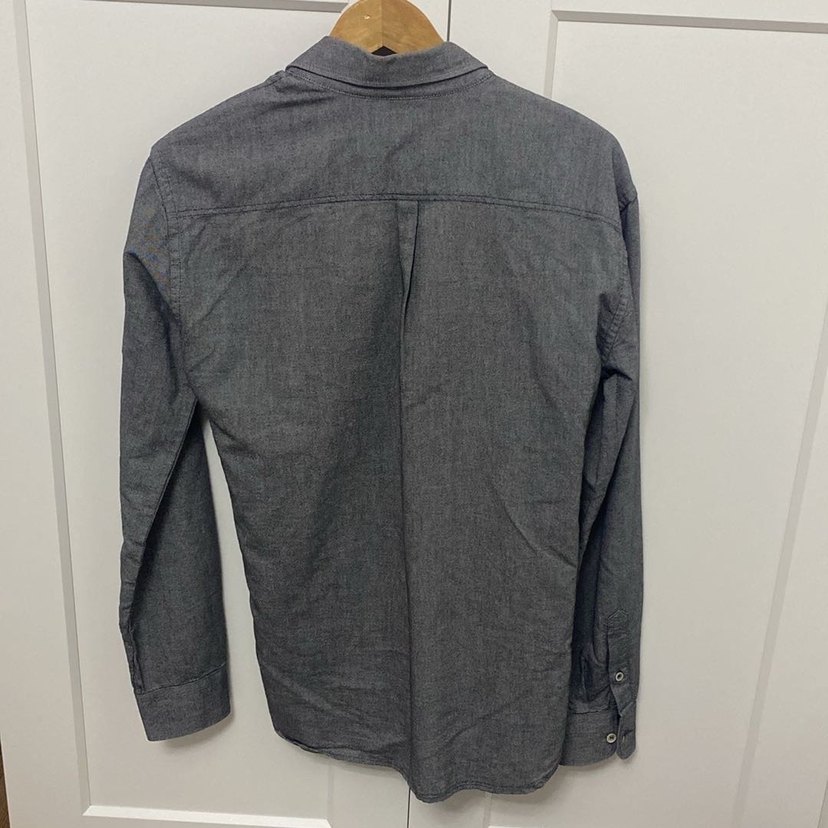 Gri Denim Erkek Gömlek, Regular Fit, Düğmeli - Görsel 5