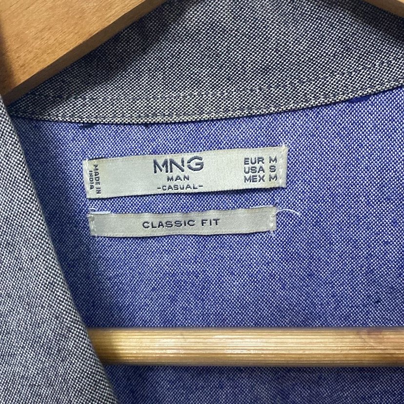 Gri Denim Erkek Gömlek, Regular Fit, Düğmeli - Görsel 3