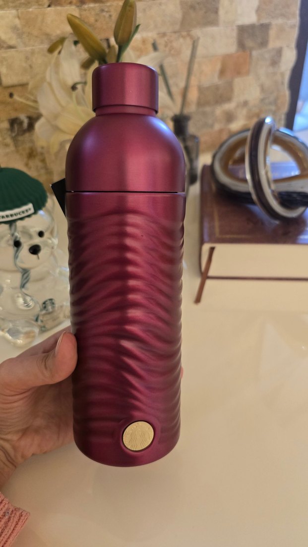 Starbucks orjinal Bordo Parlak Çocuk Termos Şişesi - Görsel 2