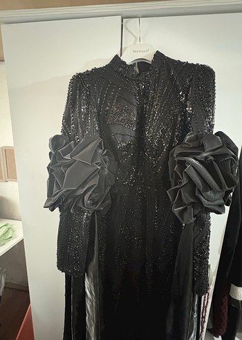 Uzun Siyah Gotik Kadın Elbise - Görsel 2