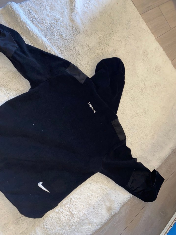 Siyah supreme x nike Erkek Polar Sweatshirt - Görsel 3