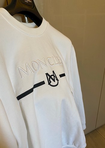 Moncler Beyaz Oversize Sweatshirt küçük kalıp replika - Görsel 2