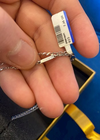 Set diamond dan alınmış çift zincirli gümüş kolye - Görsel 5