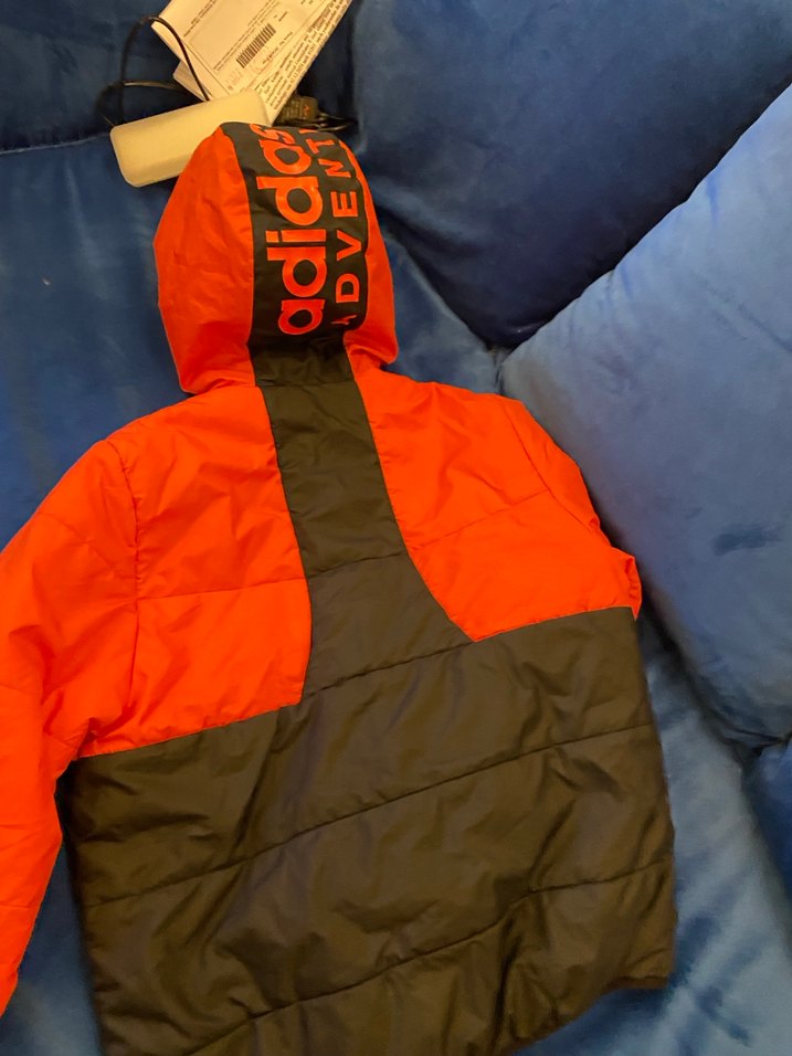 Kırmızı Siyah Kapüşonlu Erkek Çocuk Mont - Görsel 5