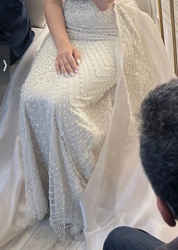 Şeffaf Detaylı Straplez Uzun Gelinlik - Görsel 5