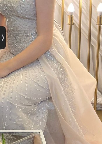 Şeffaf Detaylı Straplez Uzun Gelinlik - Görsel 4