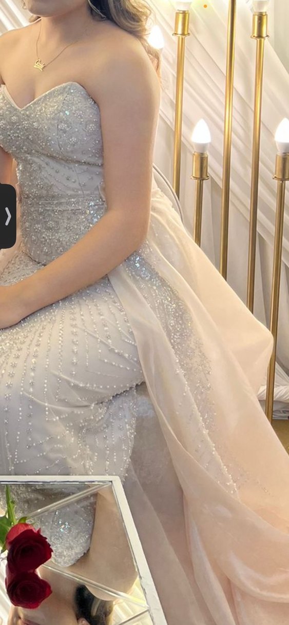 Şeffaf Detaylı Straplez Uzun Gelinlik - Görsel 4