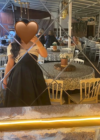 Siyah Straplez Uzun Pilili Kadın Elbise - Görsel 2