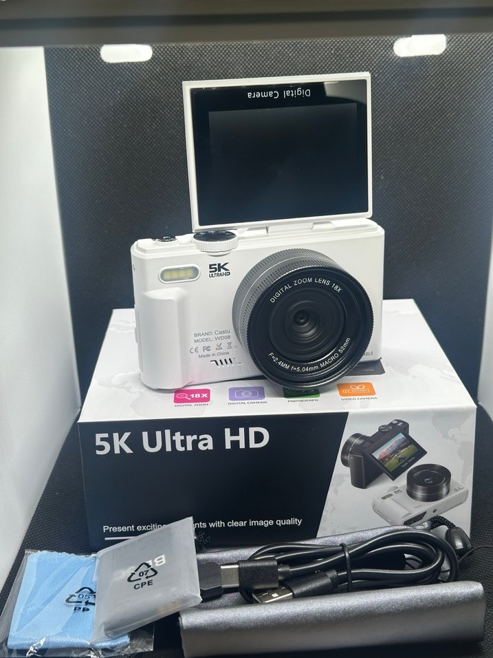 Beyaz 5K Dijital Kamera 64GB Hafıza Kartlı - Görsel 5