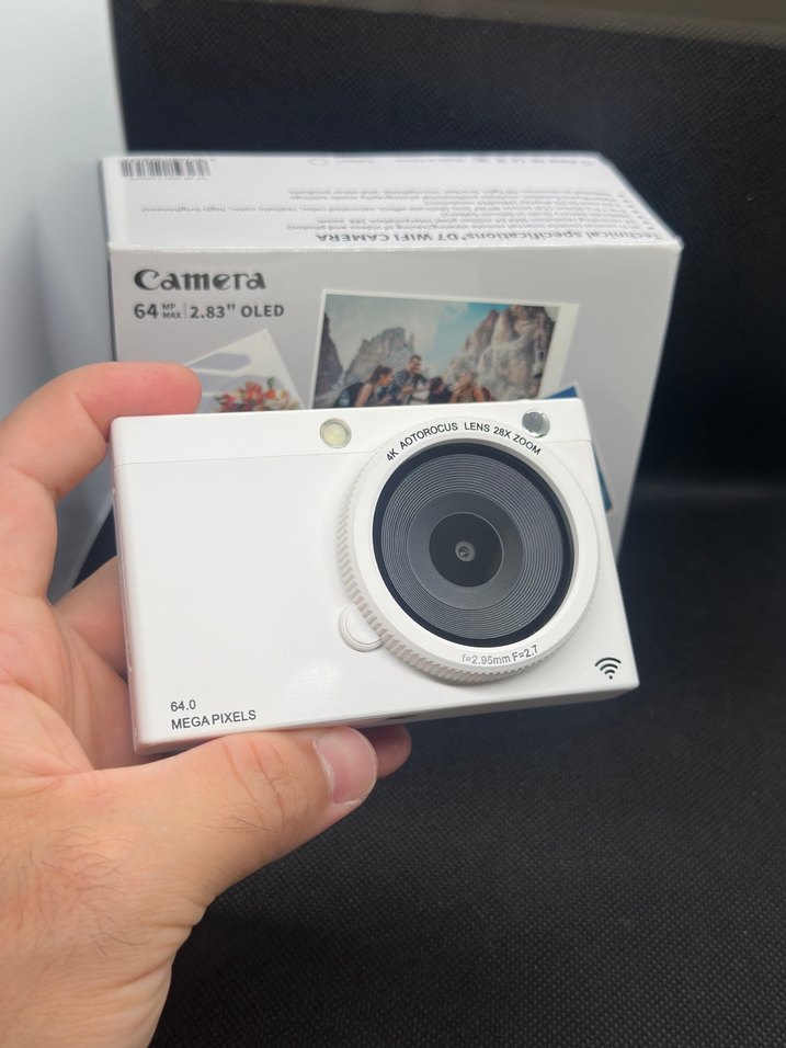 Beyaz Dijital Kamera 64MP 2.83" OLED Ekran - Görsel 3