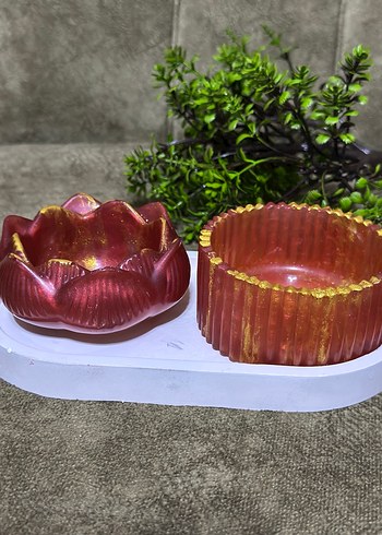 Renkli Kırmızı Mumluk Seti - Görsel 3