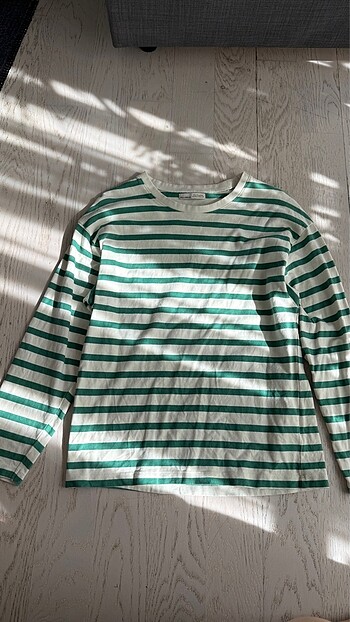 Pull&Bear M beden çizgili sweatshirt