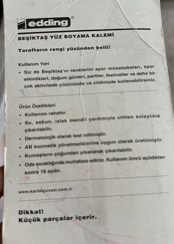 #Edding Beşiktaş Beyaz Yüz Boyama Kalemi - Görsel 2