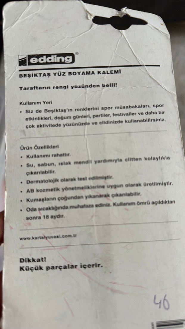 #Edding Beşiktaş Beyaz Yüz Boyama Kalemi - Görsel 2