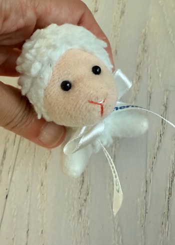 Merinos Beyaz Yumuşak Oyuncak Kuzu Anahtarlık