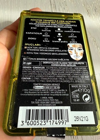 Loreal Paris L'Oréal Infallible Sculpt Kontür Paleti 01