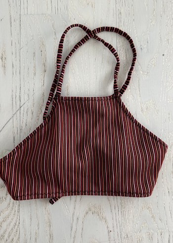 38 Beden Penti 38 beden bordo Çizgili Mini Atlet Bralet