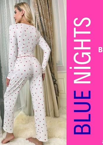 Nakışlı Beyaz Kadın Pijama Takımı - Görsel 2