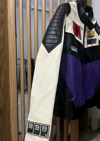 Kadın Mor Deri Biker Ceket - Görsel 2