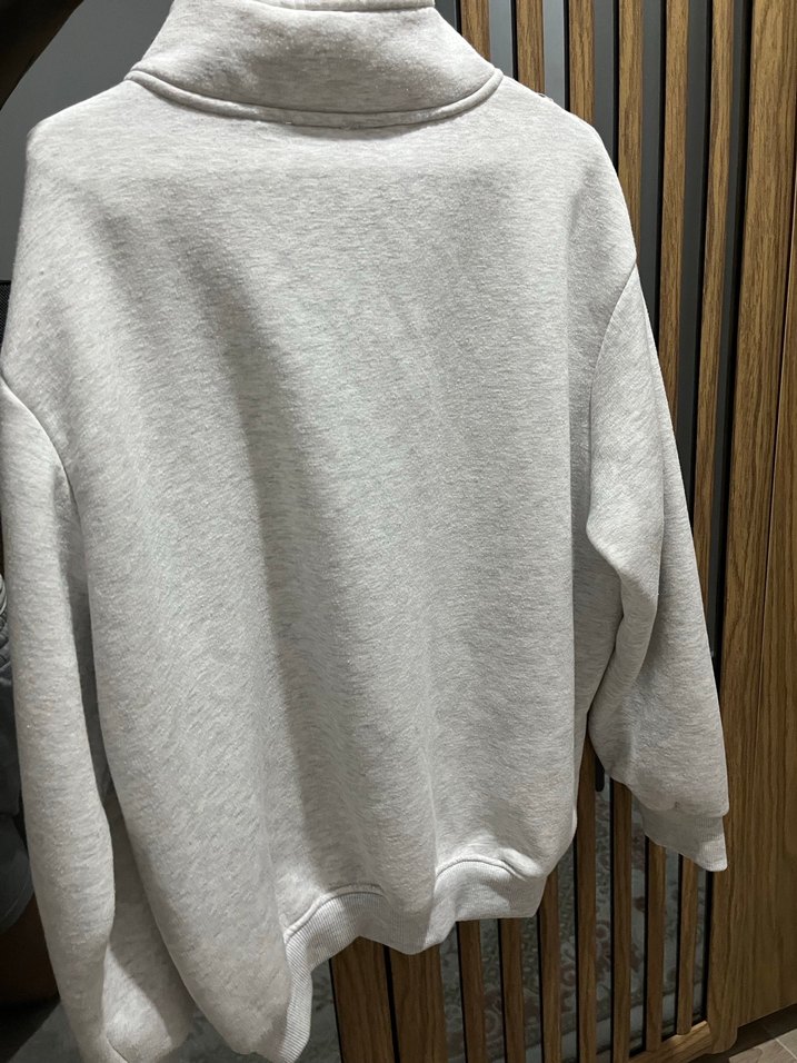 Gri Fermuarlı Kadın Sweatshirt - Görsel 2