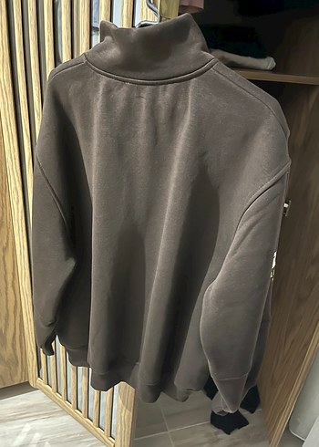 Düğmeli Kahverengi Erkek Polar Sweatshirt - Görsel 2