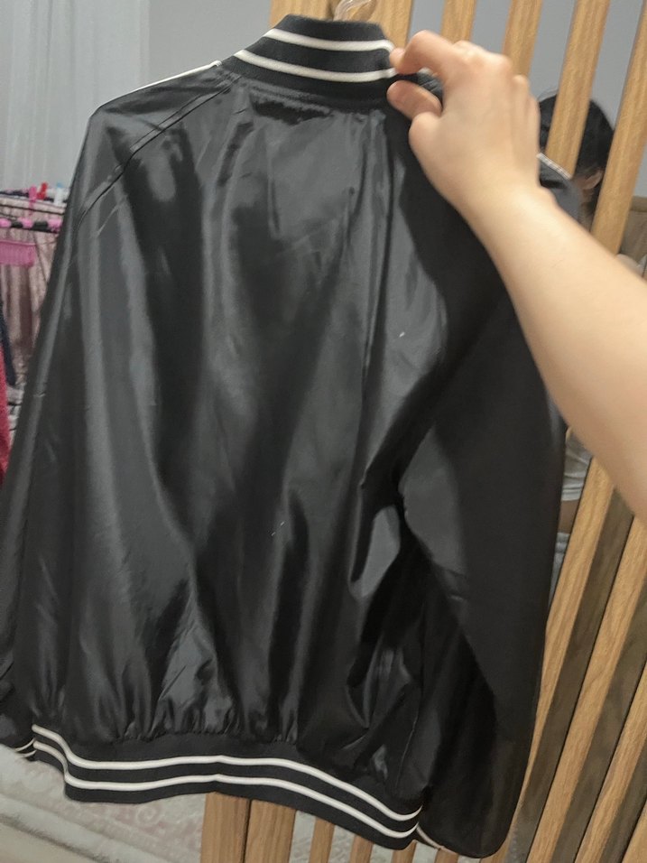 Siyah Düğmeli Kadın Bomber Ceket - Görsel 5