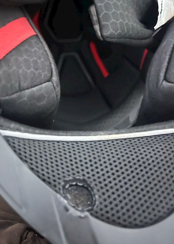 Beyaz Siyah Baskılı Motosiklet Kaskı - Görsel 6