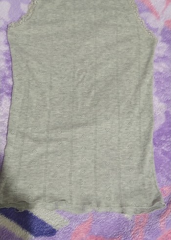 Gri Dantel Detaylı Fit Atlet - Görsel 2