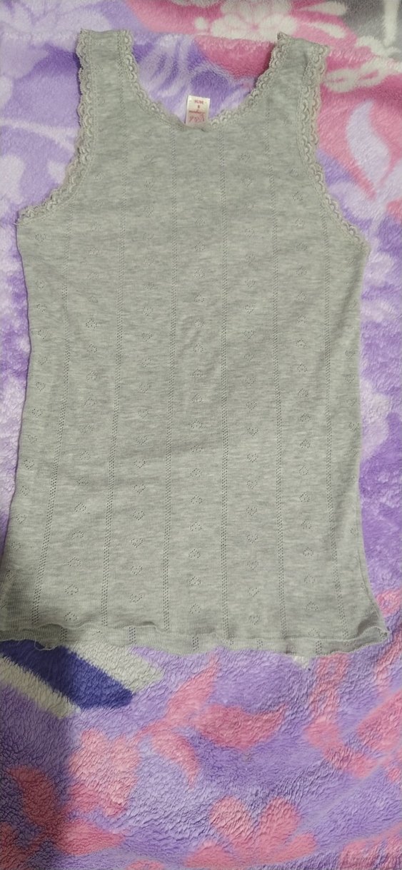 Gri Dantel Detaylı Fit Atlet - Görsel 2